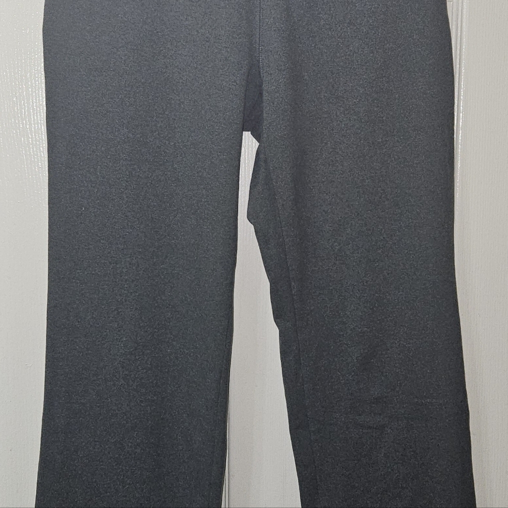 LANDS' END Stretch Pull On Athleiture Gray Wide Leg Crap Pants Size XS/P (2-4) - Picture 2 of 5